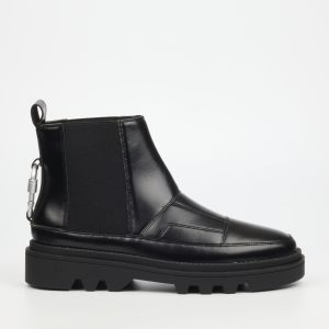 Vinchey 43 Faux Leather Ankle Boots - Black