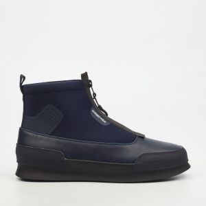 Valentino 20 Faux Leather / Lycra Ankle Boots - Navy
