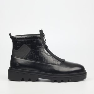 Vinchey 35 Faux Wax / Print Ankle Boots - Black
