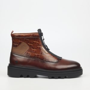 Vinchey 35 Faux Wax / Print Ankle Boots - Tan