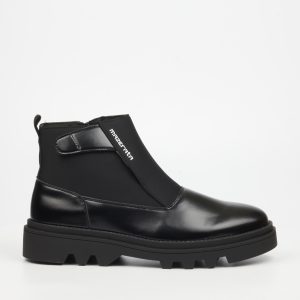 Vinchey 42 Faux Leather / Lycra Ankle Boots - Black