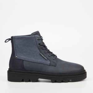 Vinchey 48 Faux Nubuck / Canvas Ankle Boots - Navy